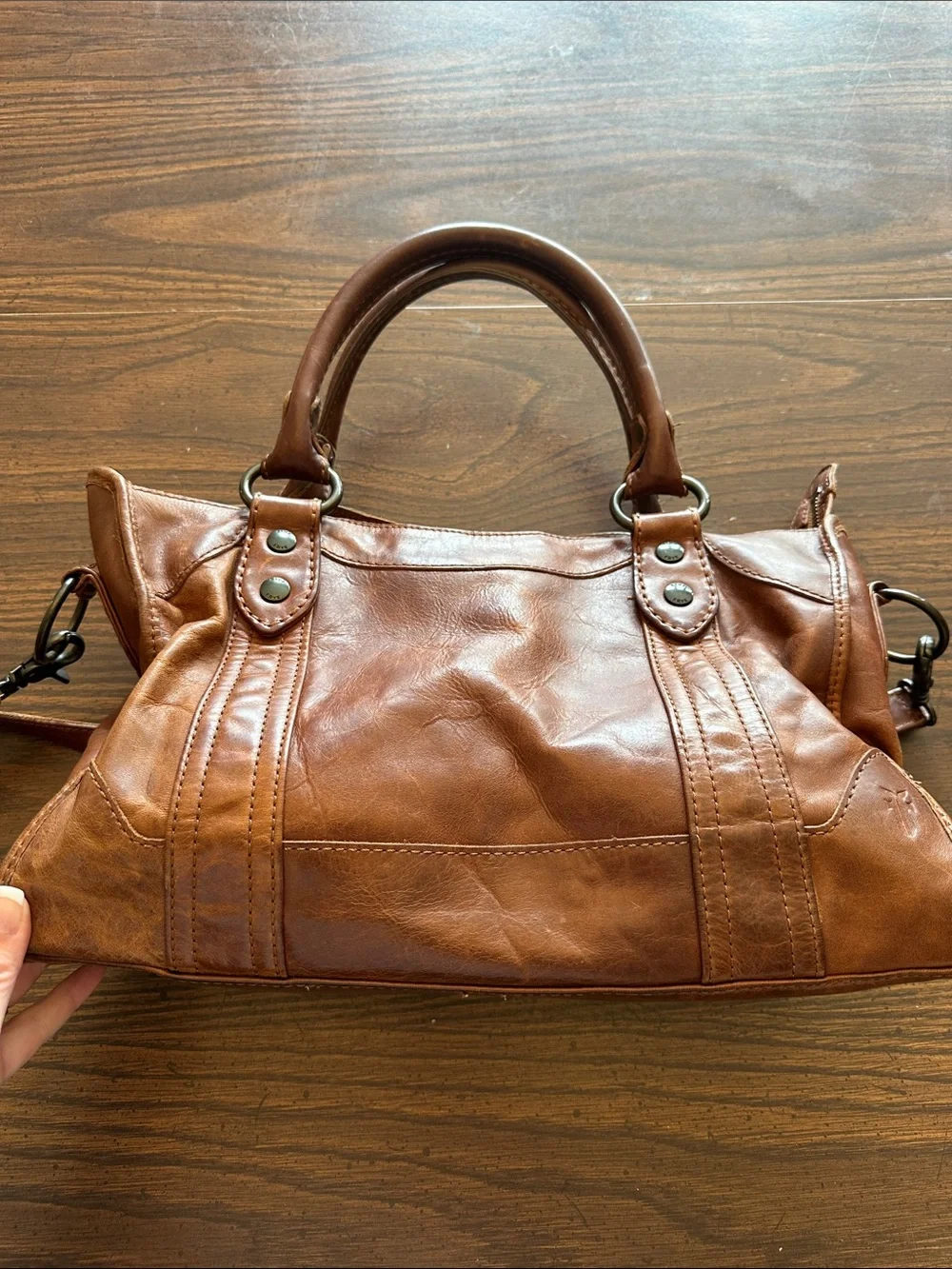 Frye Classic Brown Leather Satchel Handbag